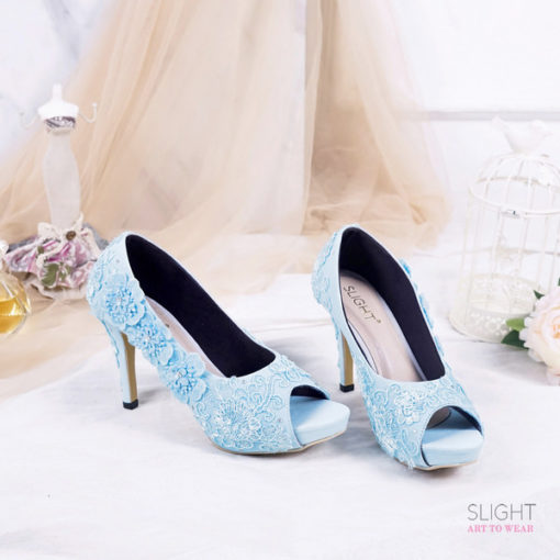 Sepatu Peeptoe Cecilia Biru
