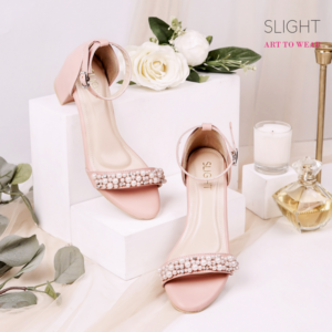 Sandal Ankle Strap Pearl Rosegold Pink
