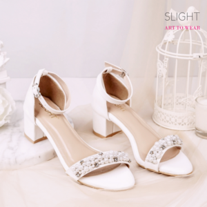 Sandal Ankle Strap Pearl Putih