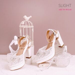 Sepatu Ankle Strap Adeline High Putih