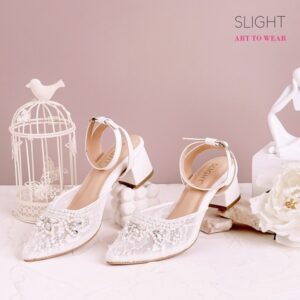 Sepatu Ankle Strap Adeline Low Putih