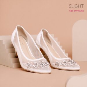 Sepatu High Heels Pointed Aurora Putih White