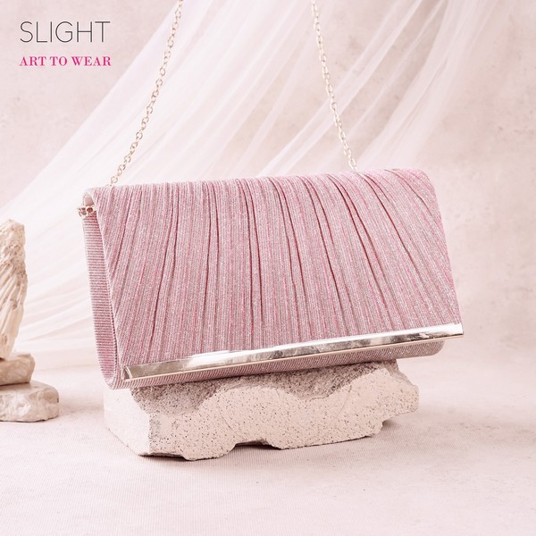 Clutch Tas Pesta Reveka Pink Rosegold