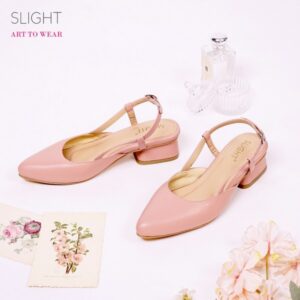 Sepatu Sandal Slingback Pointed Elodie Pink Rosegold
