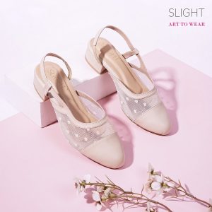 Sepatu Sandal Slingback Alice Beige Cream