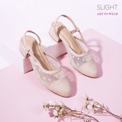 Sepatu Sandal Slingback Alice Beige Cream