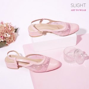 Sepatu Sandal Slingback Alice Pink Rosegold